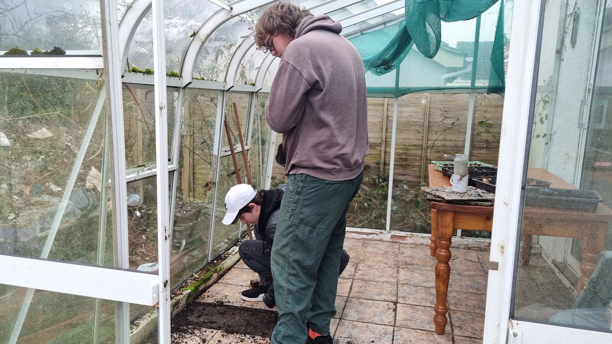 Sorting out the conservatory 